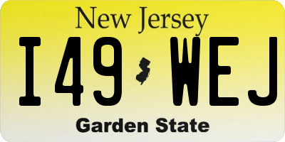 NJ license plate I49WEJ