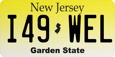 NJ license plate I49WEL