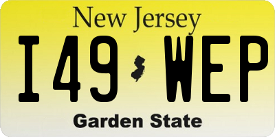 NJ license plate I49WEP