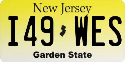 NJ license plate I49WES