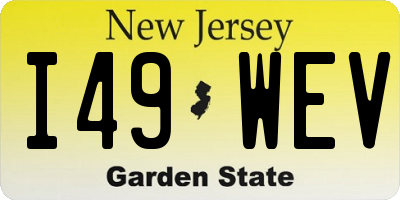 NJ license plate I49WEV