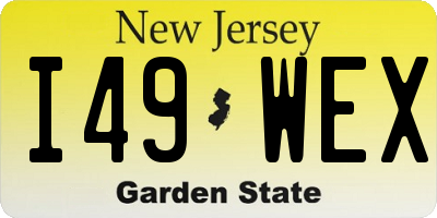 NJ license plate I49WEX