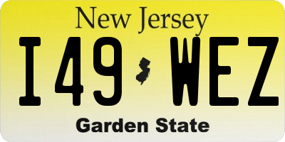 NJ license plate I49WEZ