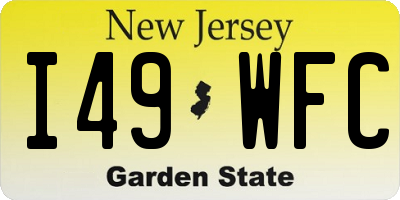NJ license plate I49WFC
