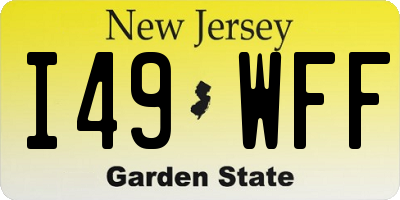 NJ license plate I49WFF