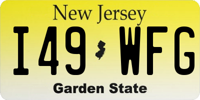 NJ license plate I49WFG