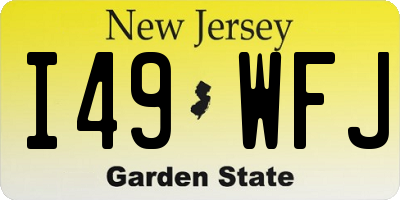 NJ license plate I49WFJ