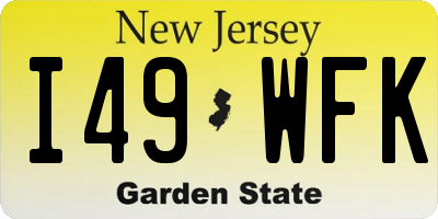NJ license plate I49WFK