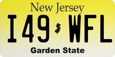 NJ license plate I49WFL