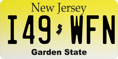 NJ license plate I49WFN