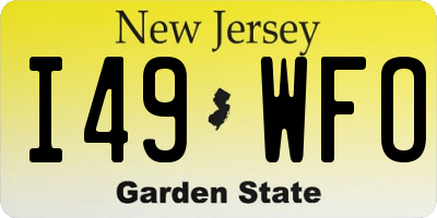 NJ license plate I49WFO