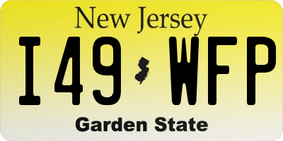 NJ license plate I49WFP