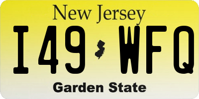 NJ license plate I49WFQ