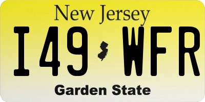 NJ license plate I49WFR
