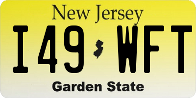 NJ license plate I49WFT