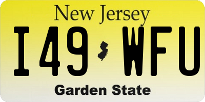 NJ license plate I49WFU