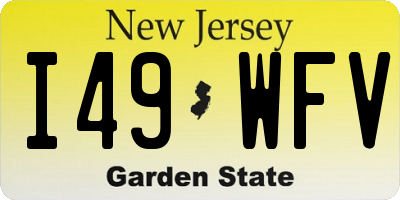 NJ license plate I49WFV