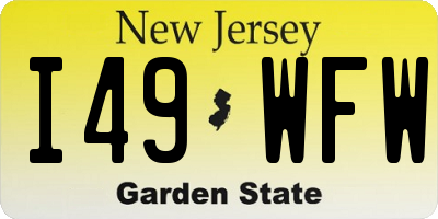 NJ license plate I49WFW