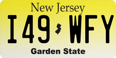 NJ license plate I49WFY