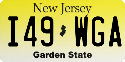 NJ license plate I49WGA