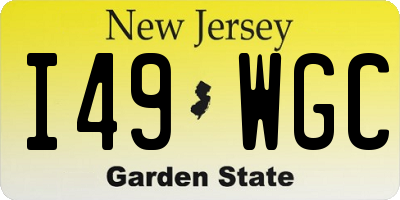 NJ license plate I49WGC
