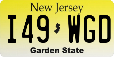 NJ license plate I49WGD