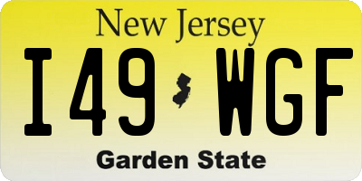 NJ license plate I49WGF