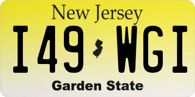 NJ license plate I49WGI