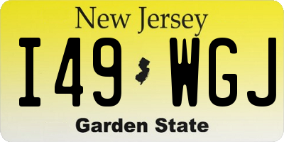 NJ license plate I49WGJ