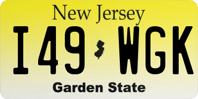 NJ license plate I49WGK