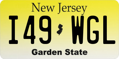 NJ license plate I49WGL