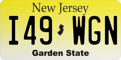 NJ license plate I49WGN