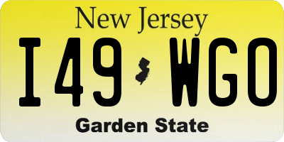 NJ license plate I49WGO