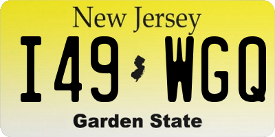 NJ license plate I49WGQ