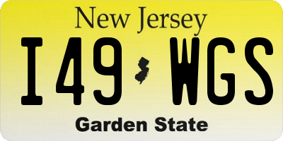 NJ license plate I49WGS