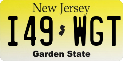 NJ license plate I49WGT