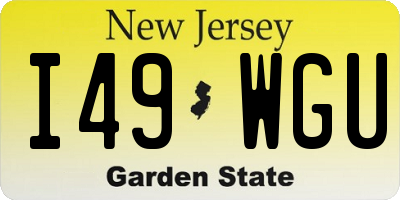 NJ license plate I49WGU