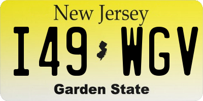 NJ license plate I49WGV