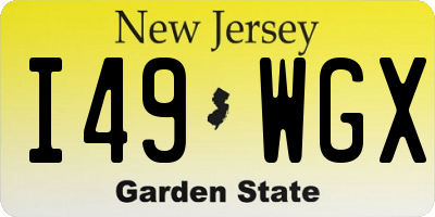 NJ license plate I49WGX