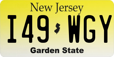 NJ license plate I49WGY