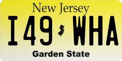 NJ license plate I49WHA