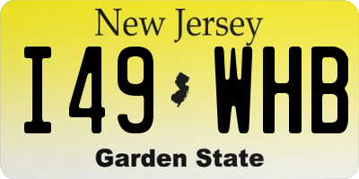 NJ license plate I49WHB