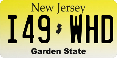 NJ license plate I49WHD