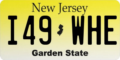 NJ license plate I49WHE