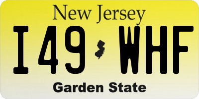 NJ license plate I49WHF
