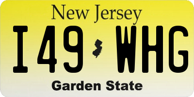 NJ license plate I49WHG