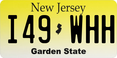 NJ license plate I49WHH