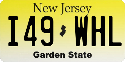 NJ license plate I49WHL