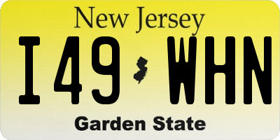 NJ license plate I49WHN