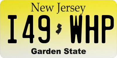 NJ license plate I49WHP